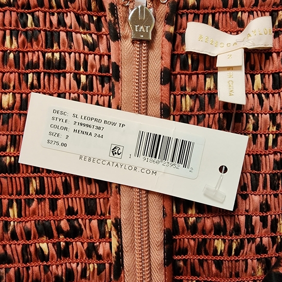 Rebecca Taylor Leopard Bow Top - Picture 10 of 15